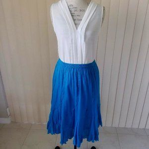 Aqua Blue Skirt, 100% Cotton, Size Medium, Top Sold Separately